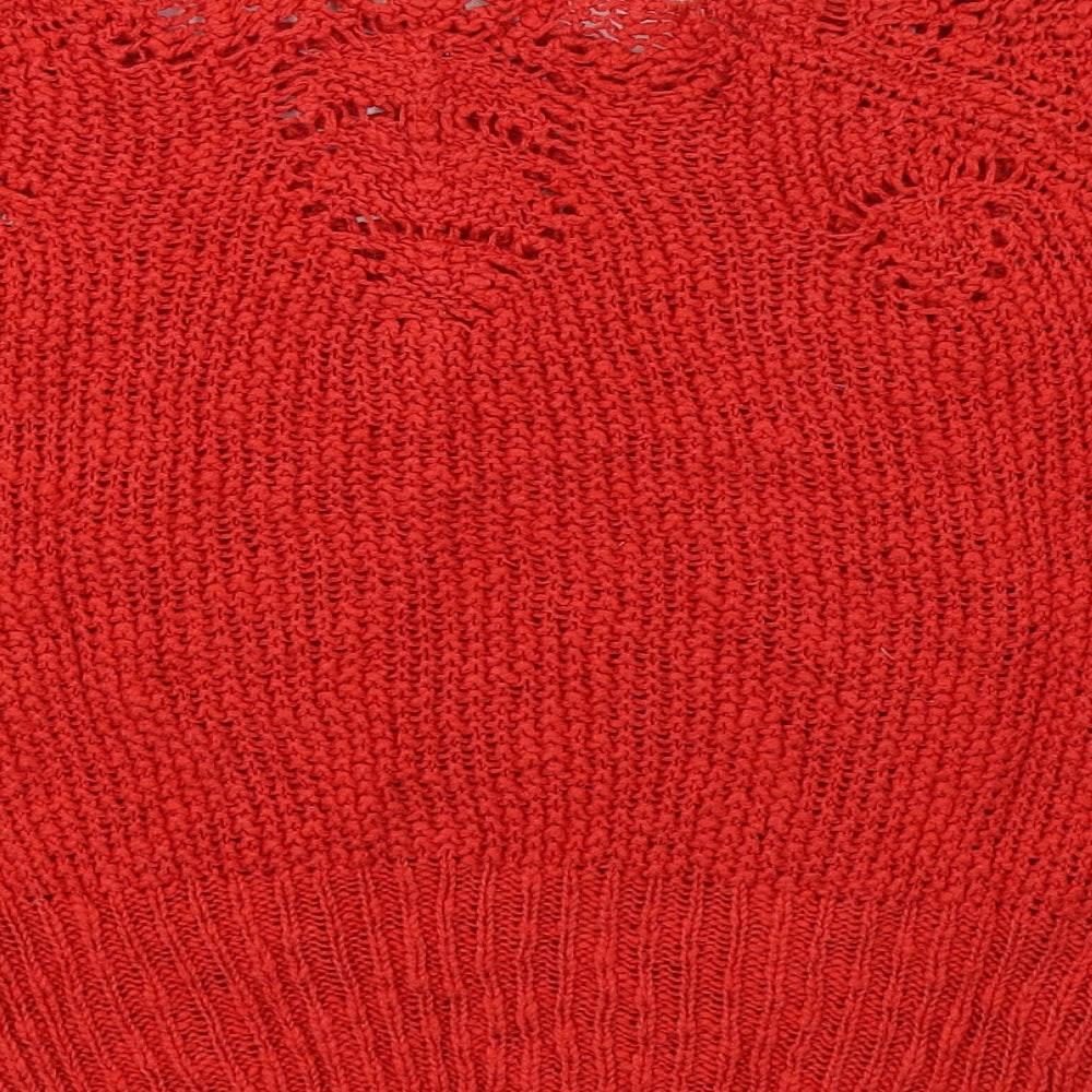 Zara Womens Red  Knit Basic T-Shirt Size M