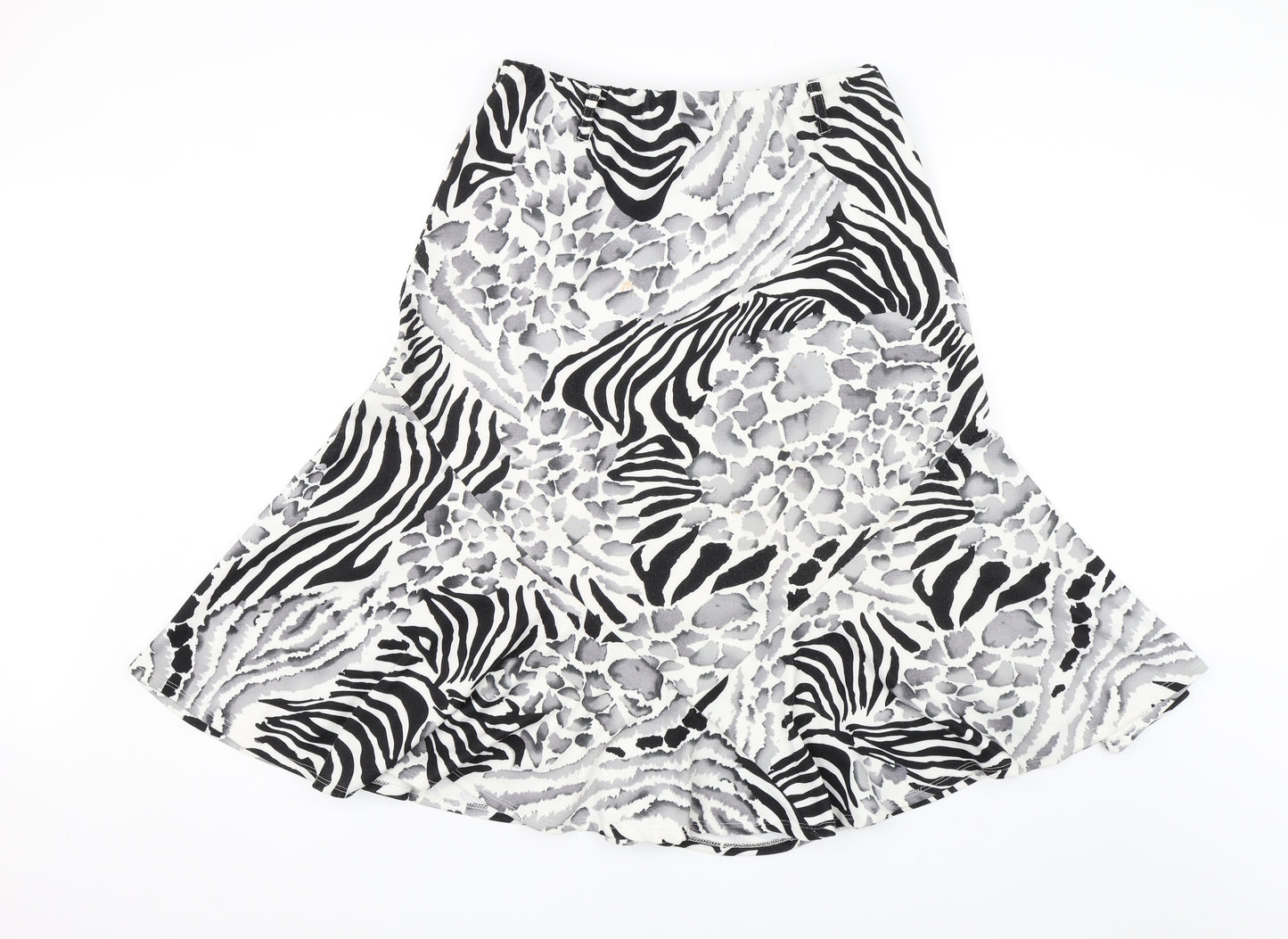 Saloos Womens White Animal Print  Swing Skirt Size 30 in