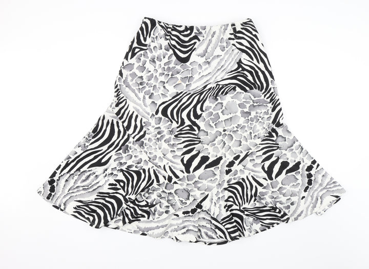 Saloos Womens White Animal Print Swing Skirt Size 30 in