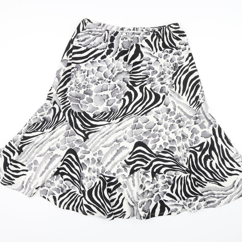 Saloos Womens White Animal Print  Swing Skirt Size 30 in