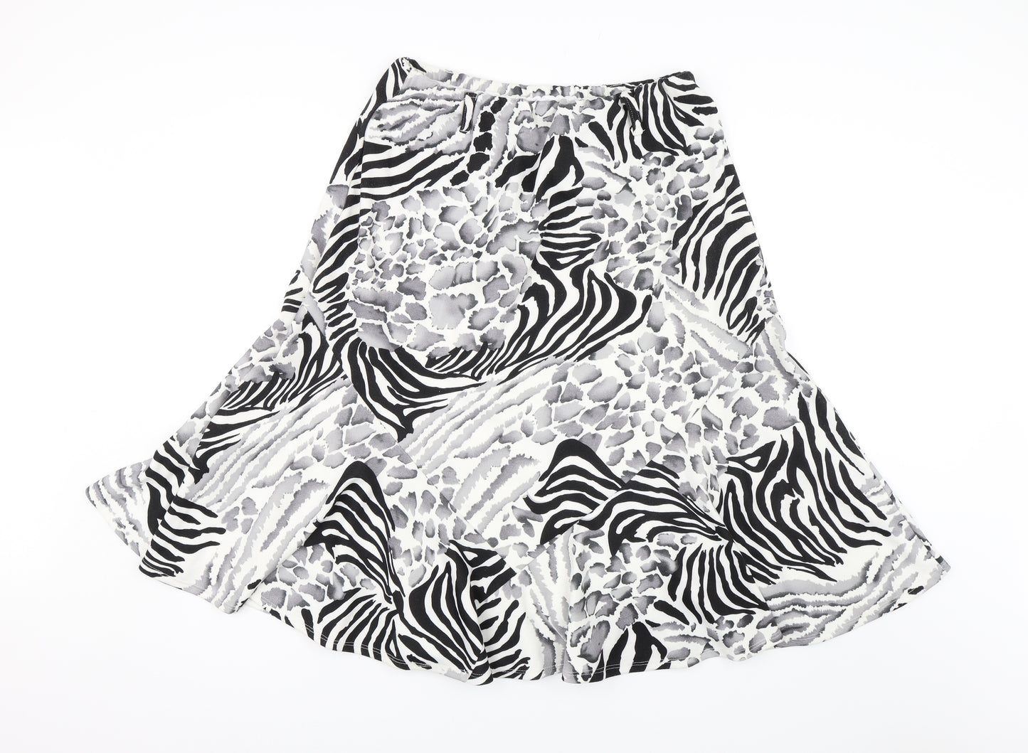 Saloos Womens White Animal Print  Swing Skirt Size 30 in