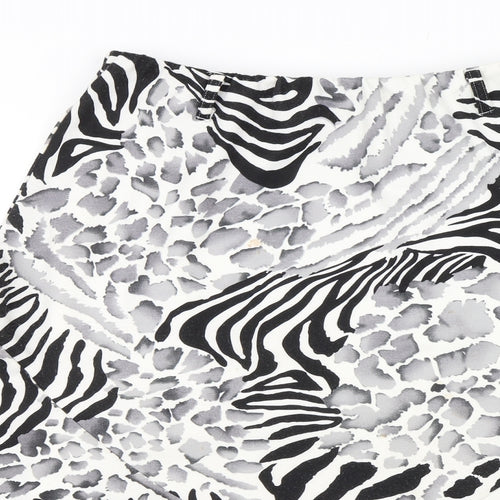 Saloos Womens White Animal Print  Swing Skirt Size 30 in