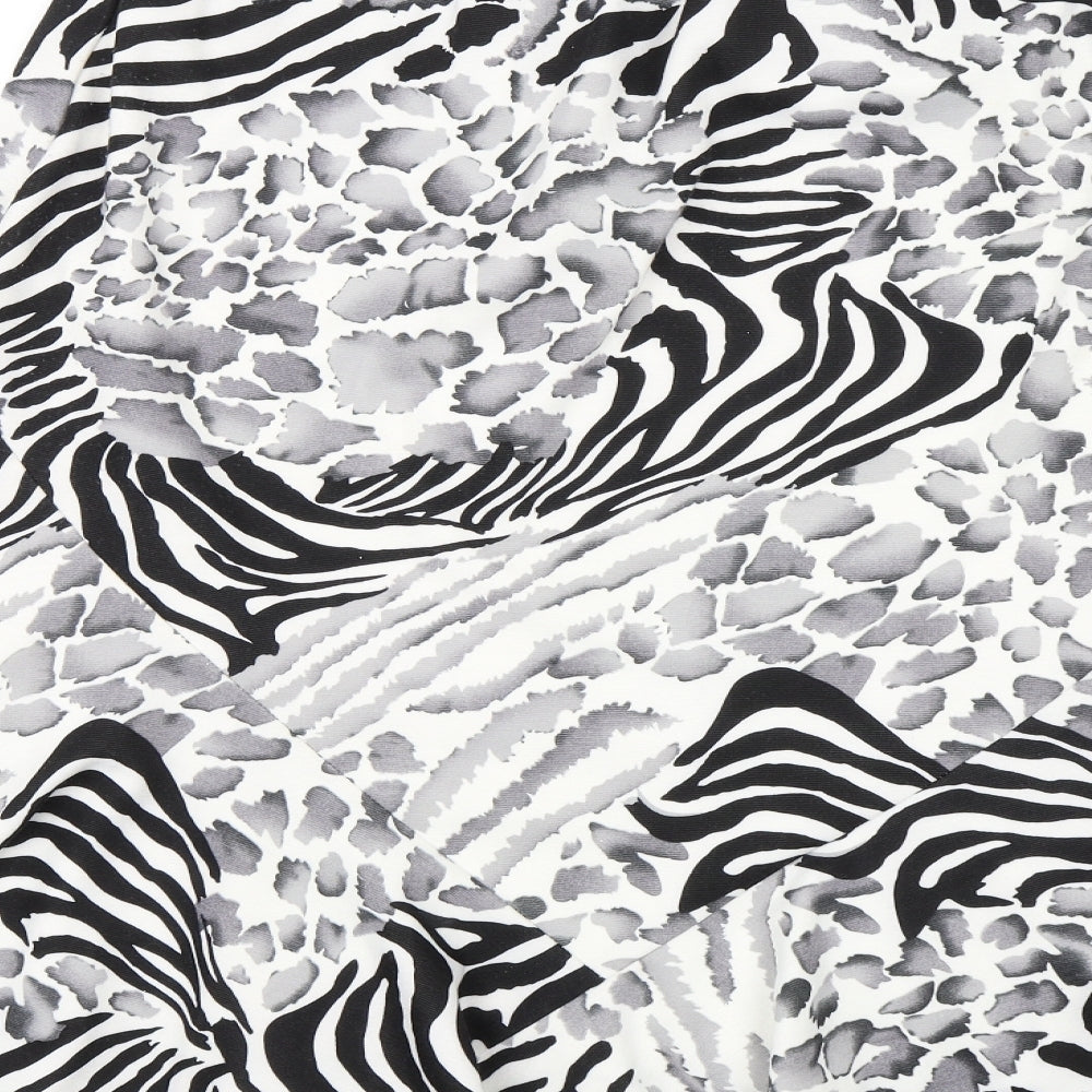 Saloos Womens White Animal Print  Swing Skirt Size 30 in