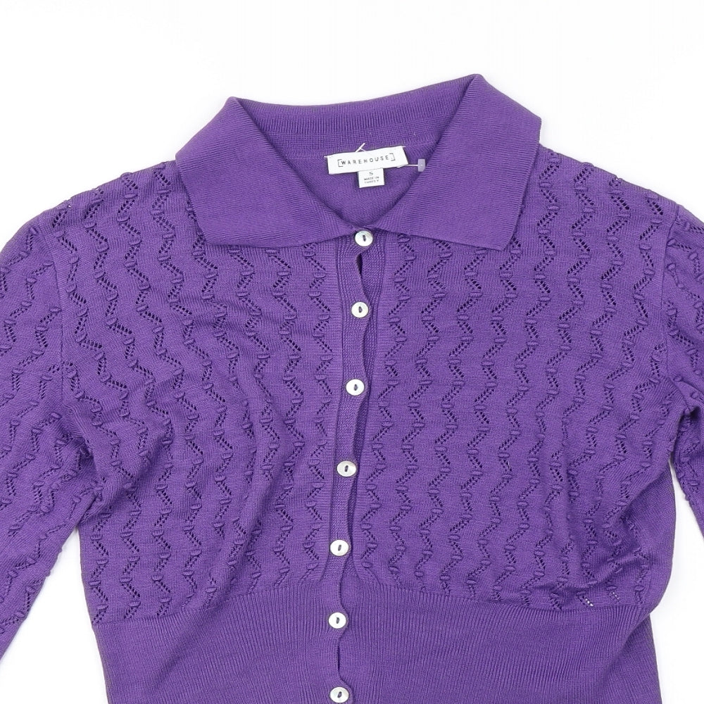 Warehouse Womens Purple   Cardigan Jumper Size S