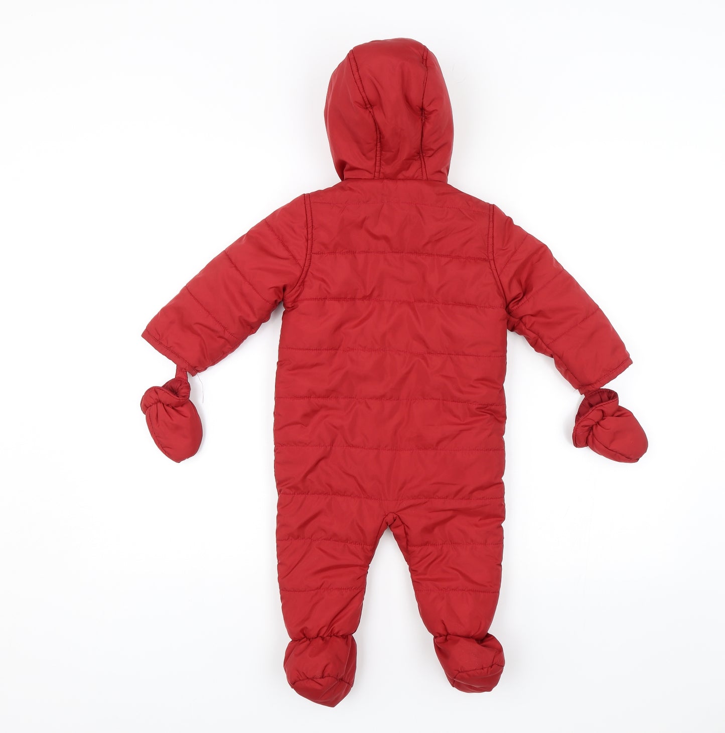 BHS Baby Red   Puffer Jacket Snowsuit Size 6-9 Months