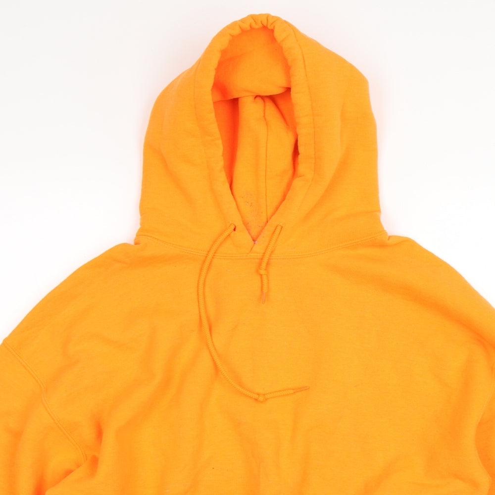Best Womens Orange   Pullover Hoodie Size L  - Croppped
