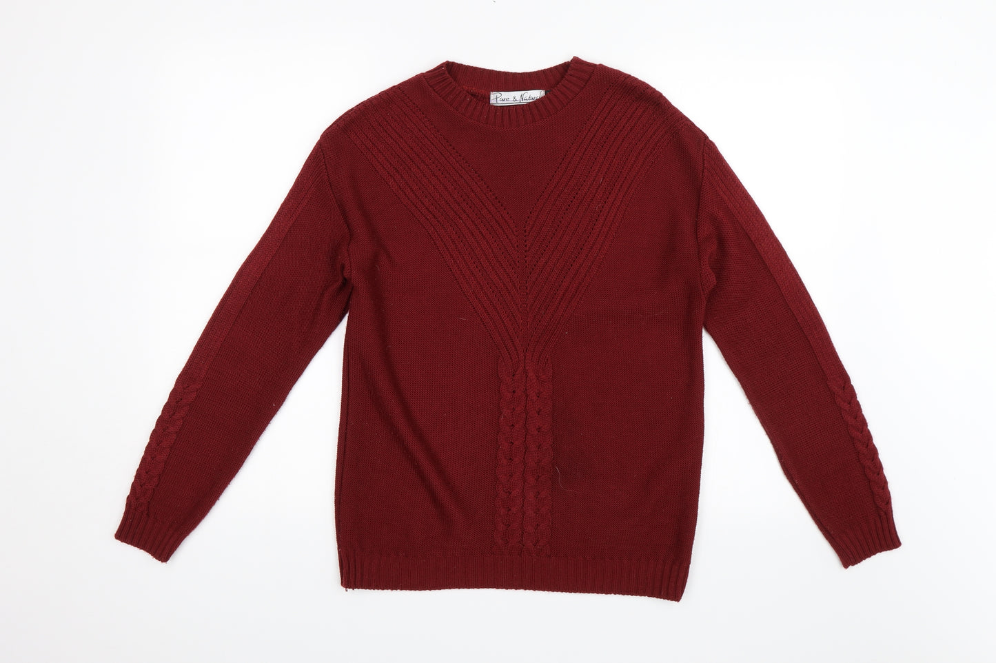 Pure and Natural Womens Red   Pullover Jumper Size S