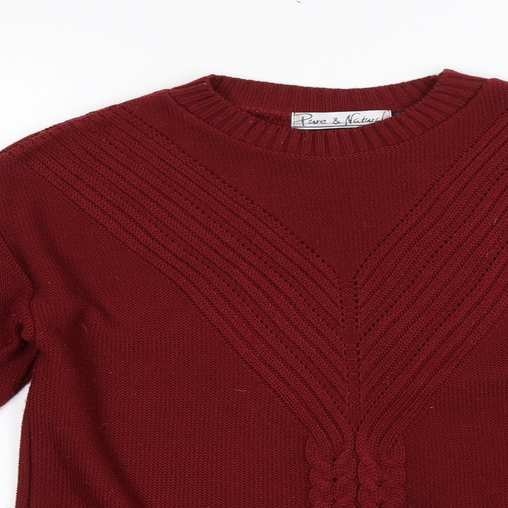 Pure and Natural Womens Red   Pullover Jumper Size S