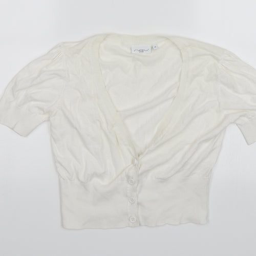 New Look Womens White   Cardigan Jumper Size 14