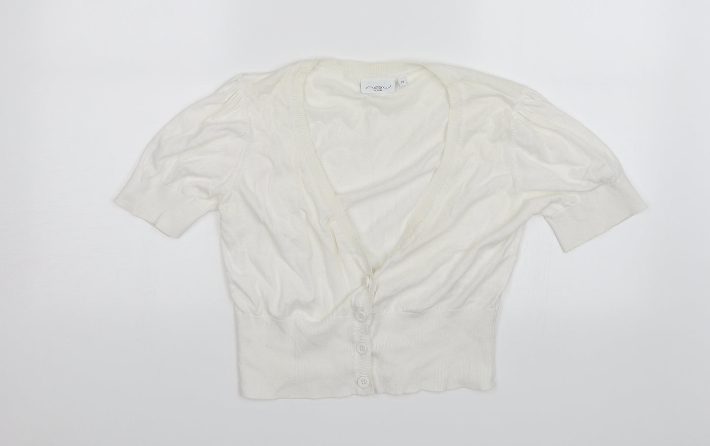 New Look Womens White   Cardigan Jumper Size 14