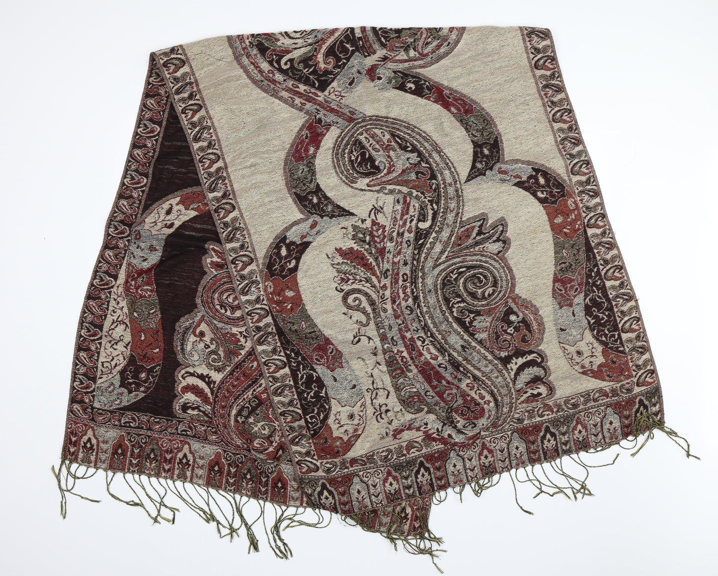 Preworn Unisex Brown Batik   Shawl/Wrap