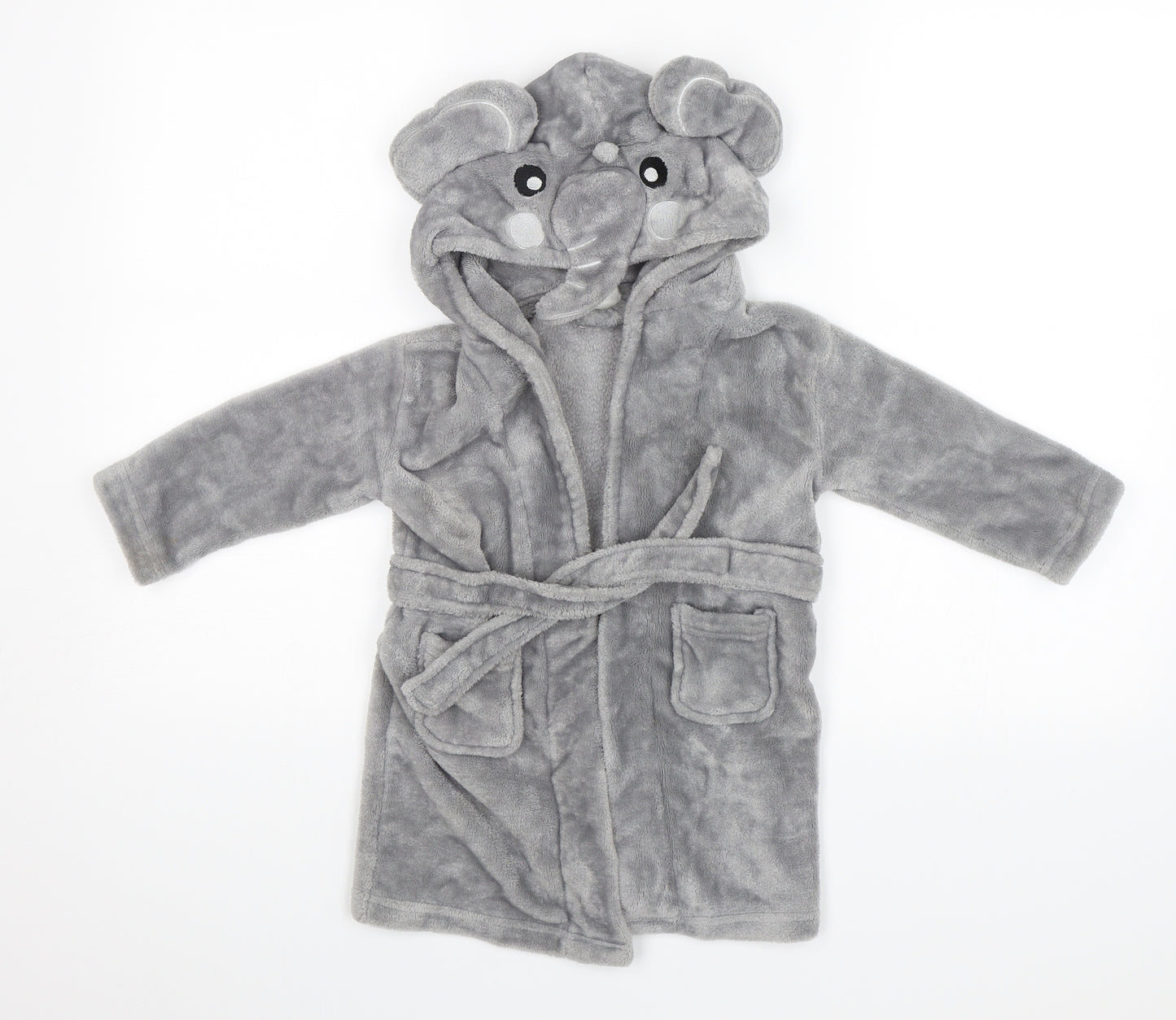 Babytown Baby Grey Solid  Kaftan Robe Size 18-24 Months  - Elephant