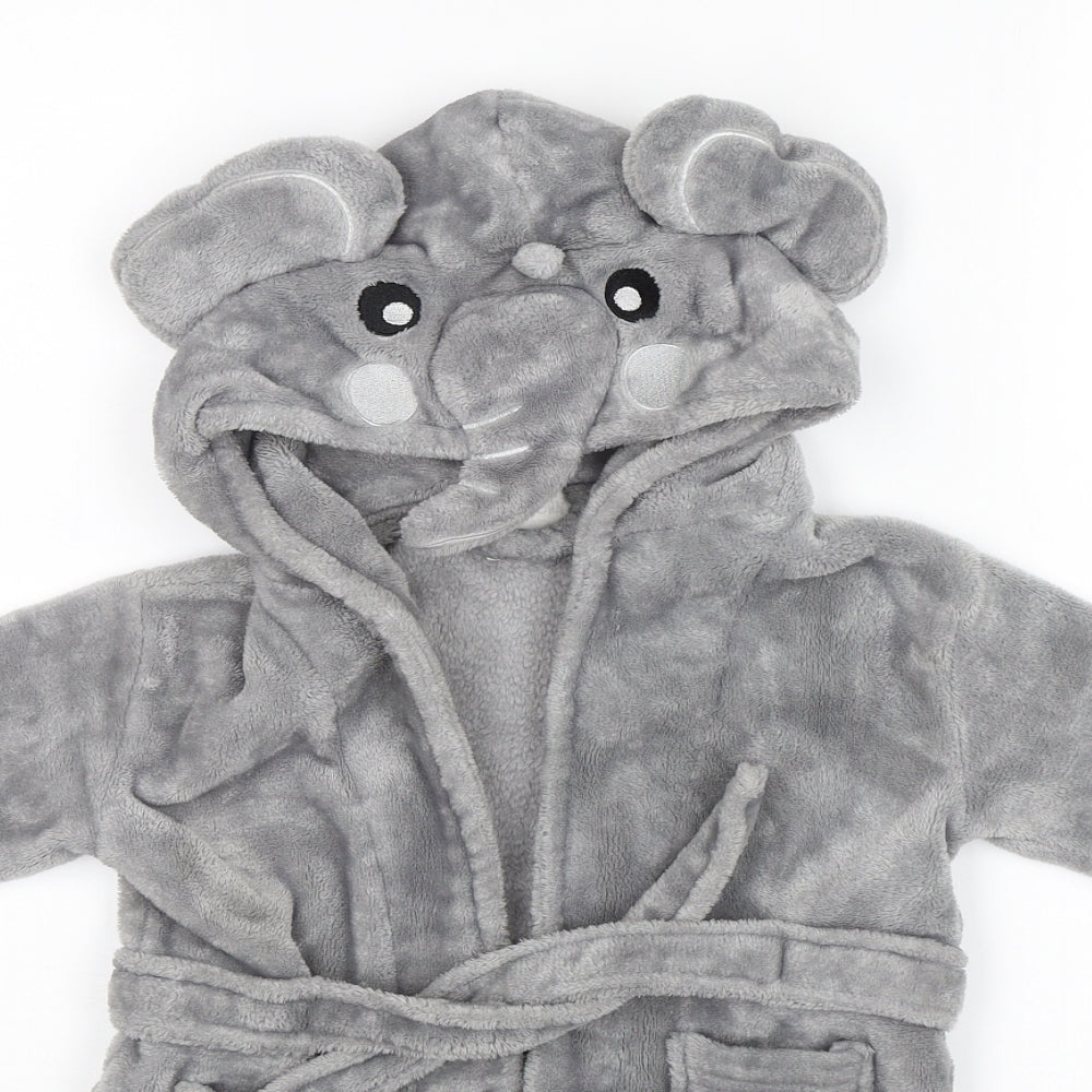 Babytown Baby Grey Solid  Kaftan Robe Size 18-24 Months  - Elephant