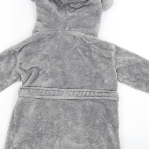 Babytown Baby Grey Solid  Kaftan Robe Size 18-24 Months  - Elephant