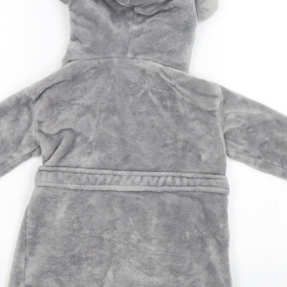 Babytown Baby Grey Solid  Kaftan Robe Size 18-24 Months  - Elephant