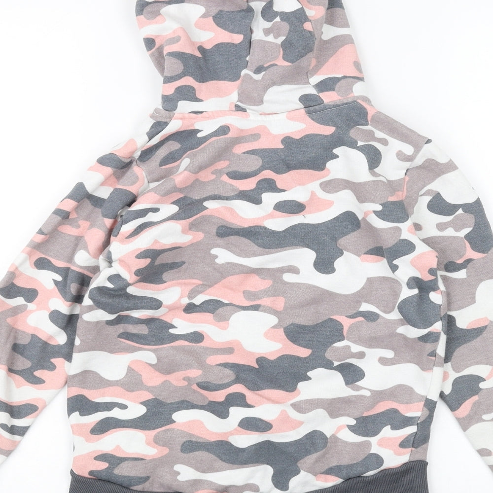 pep & Co Girls White Camouflage  Full Zip Hoodie Size 8-9 Years