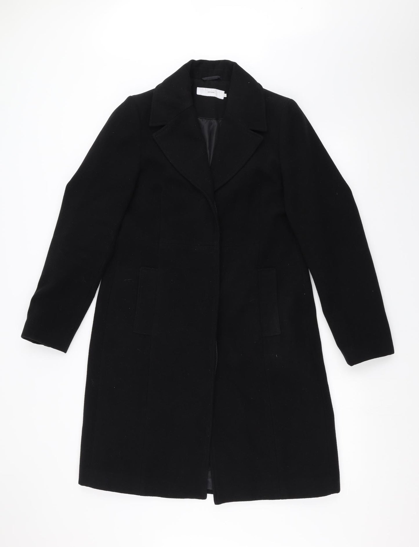 John Lewis Womens Black   Overcoat Coat Size 12