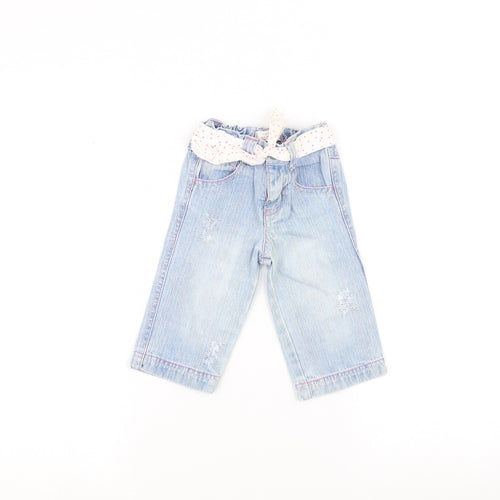 Earlydays Baby Blue   Rain Trousers Jeans Size 6-9 Months  - Belted