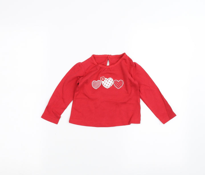 Earlydays Baby Red Basic T-Shirt Size 6-9 Months