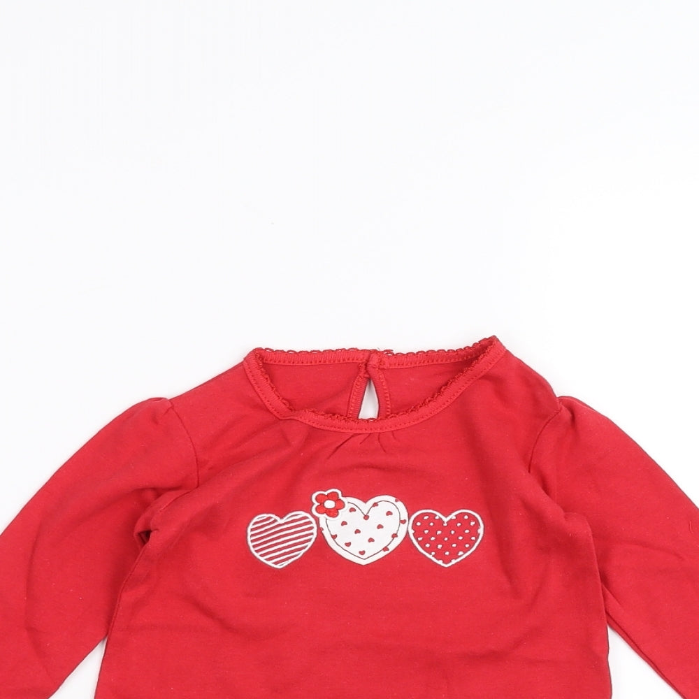 Earlydays Baby Red   Basic T-Shirt Size 6-9 Months
