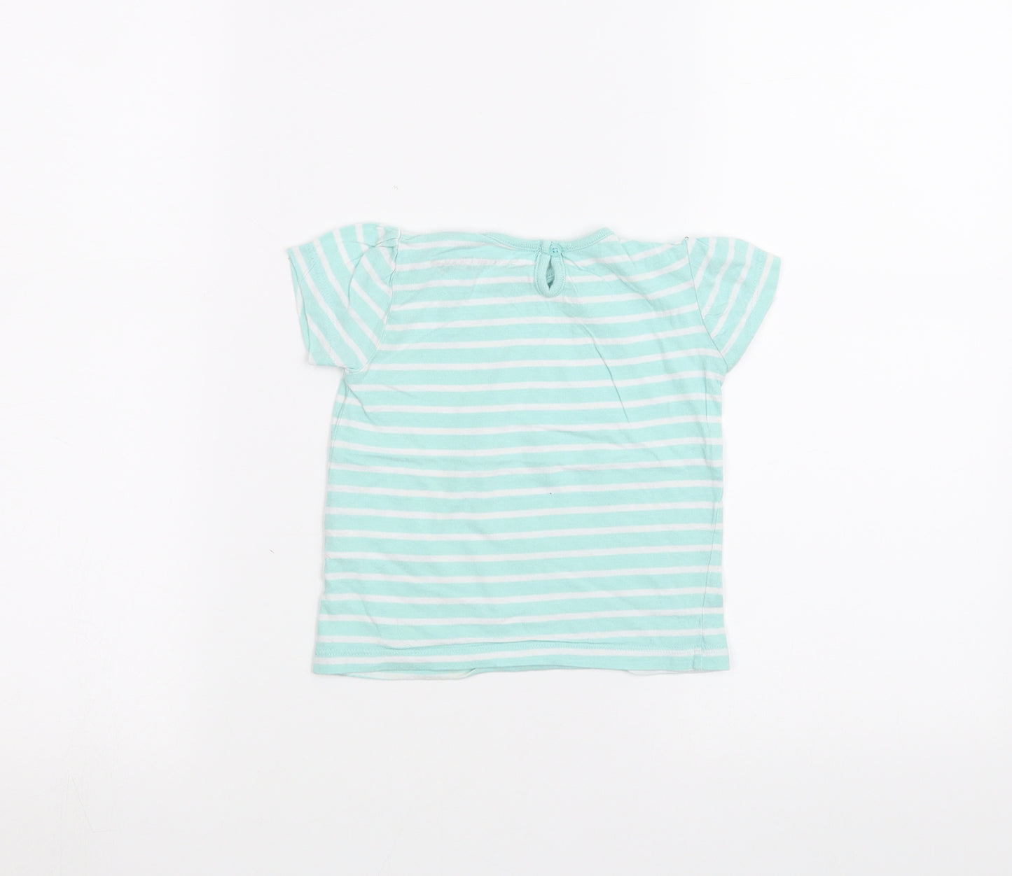 Young Dimension Baby Blue Striped  Basic T-Shirt Size 12-18 Months