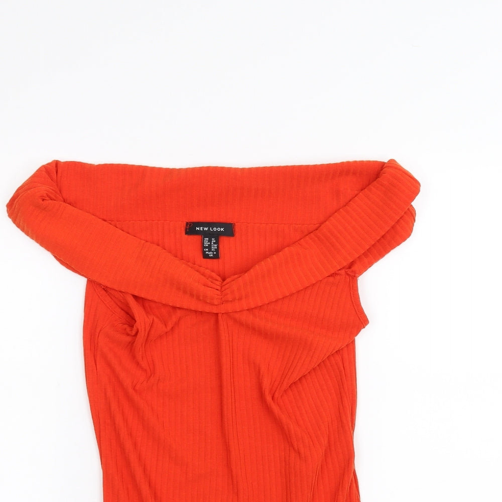 New Look Womens Orange   Bodysuit One-Piece Size 12