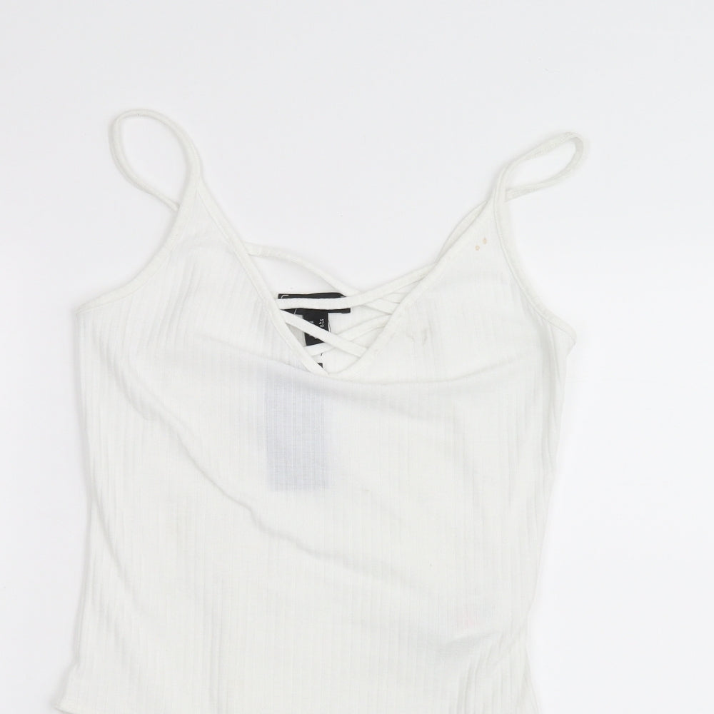 New Look Womens White   Bodysuit One-Piece Size 14