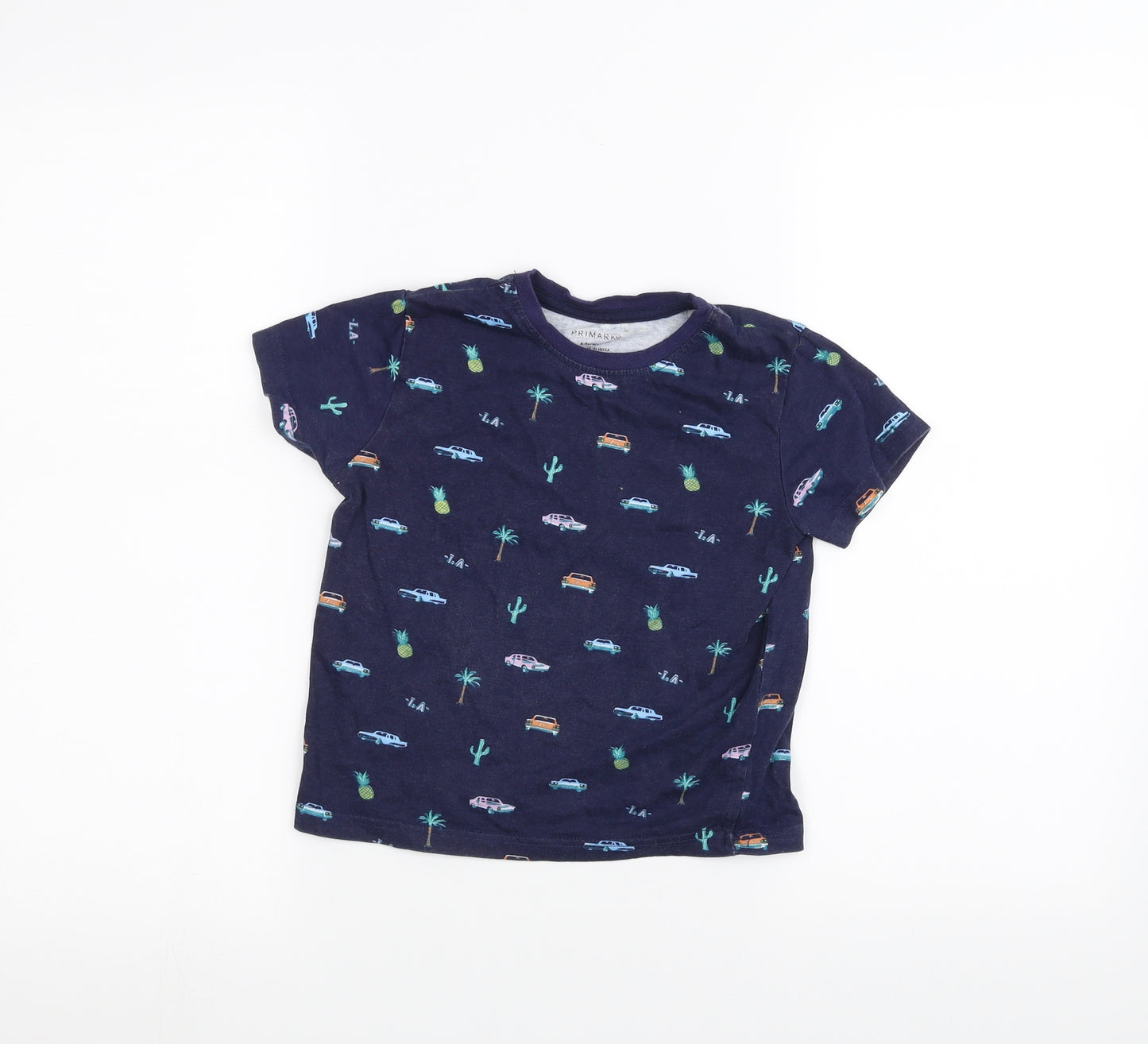 Primark Girls Blue   Basic T-Shirt Size 4-5 Years