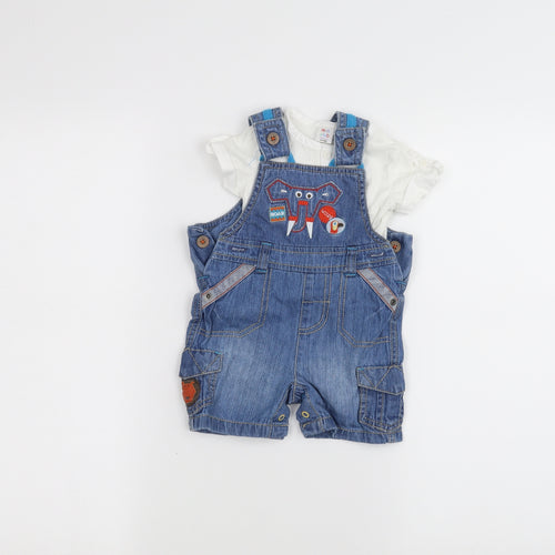 Mini Club Baby Blue  Denim Dungaree One-Piece Size 3-6 Months