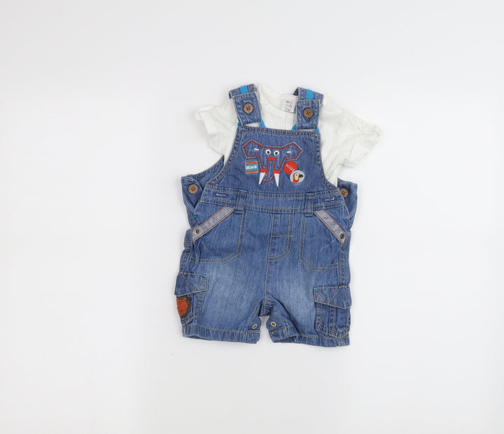 Mini Club Baby Blue Denim Dungaree One-Piece Size 3-6 Months