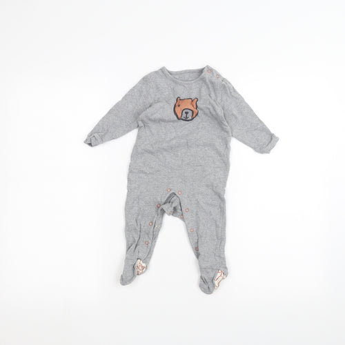 Marks and Spencer Baby Grey   Babygrow One-Piece Size 6-9 Months