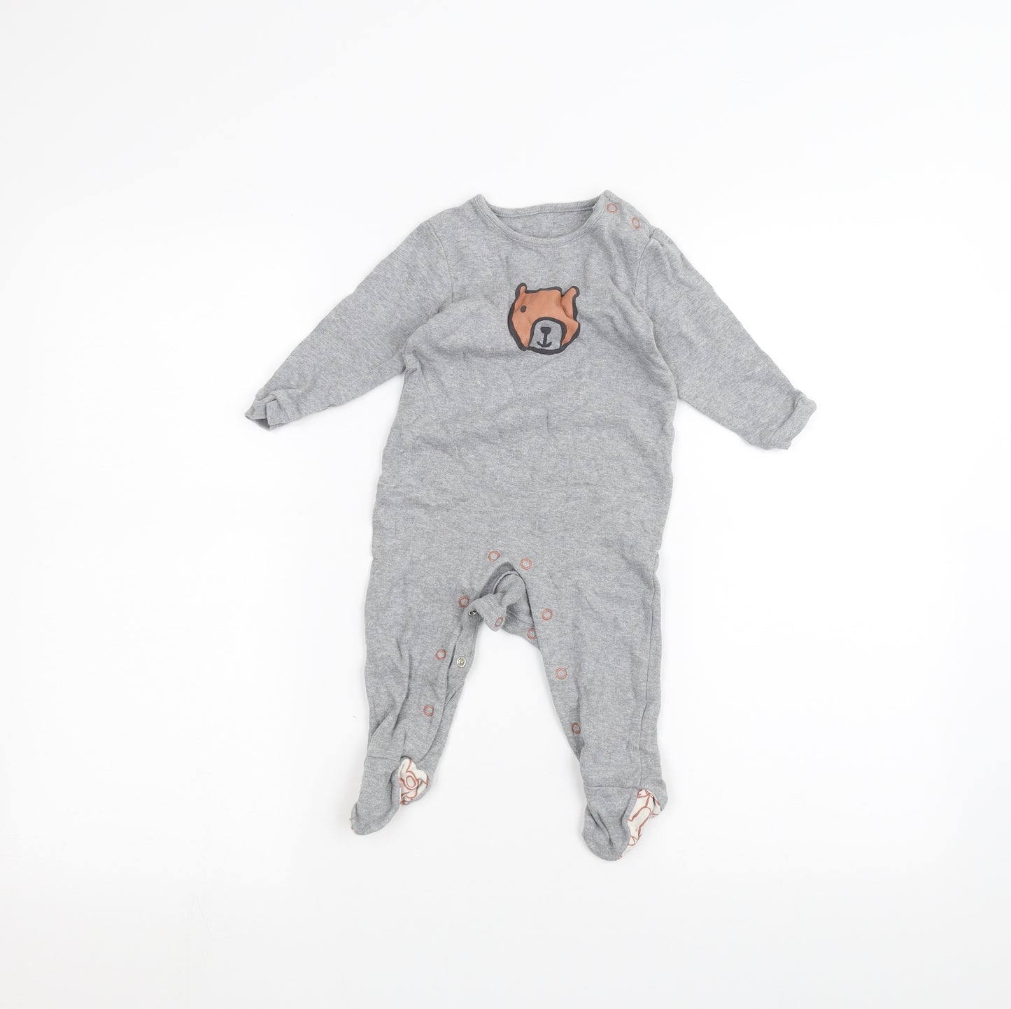 Marks and Spencer Baby Grey   Babygrow One-Piece Size 6-9 Months