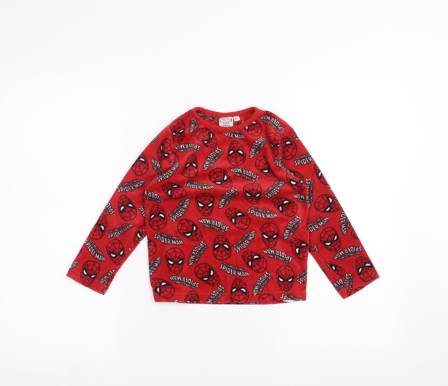 Marvel Boys Red   Pullover Jumper Size 4-5 Years  - Spider Man