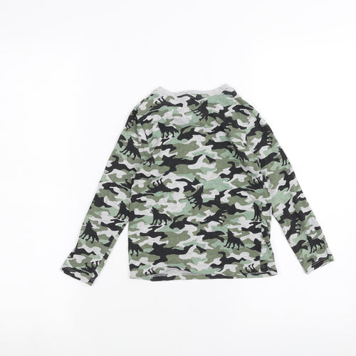 pep & co Boys Green Camouflage  Basic T-Shirt Size 4-5 Years