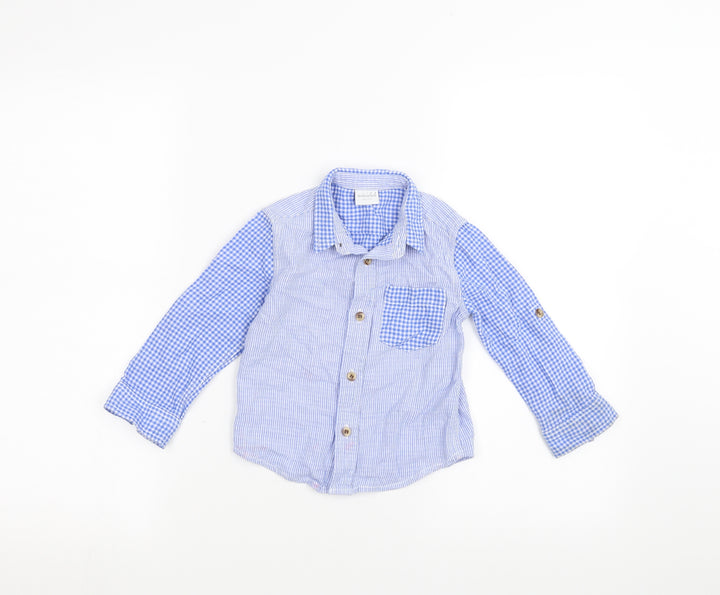 Mini Club Baby Blue Striped Basic Button-Up Size 18-24 Months