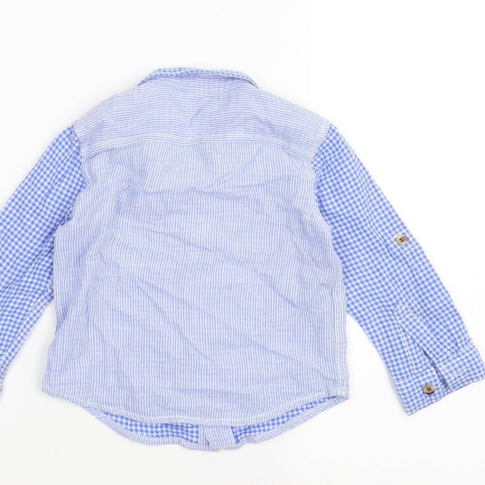 Mini Club Baby Blue Striped  Basic Button-Up Size 18-24 Months