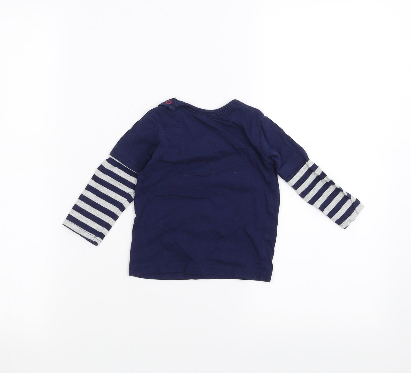 George Baby Blue Striped  Basic T-Shirt Size 6-9 Months