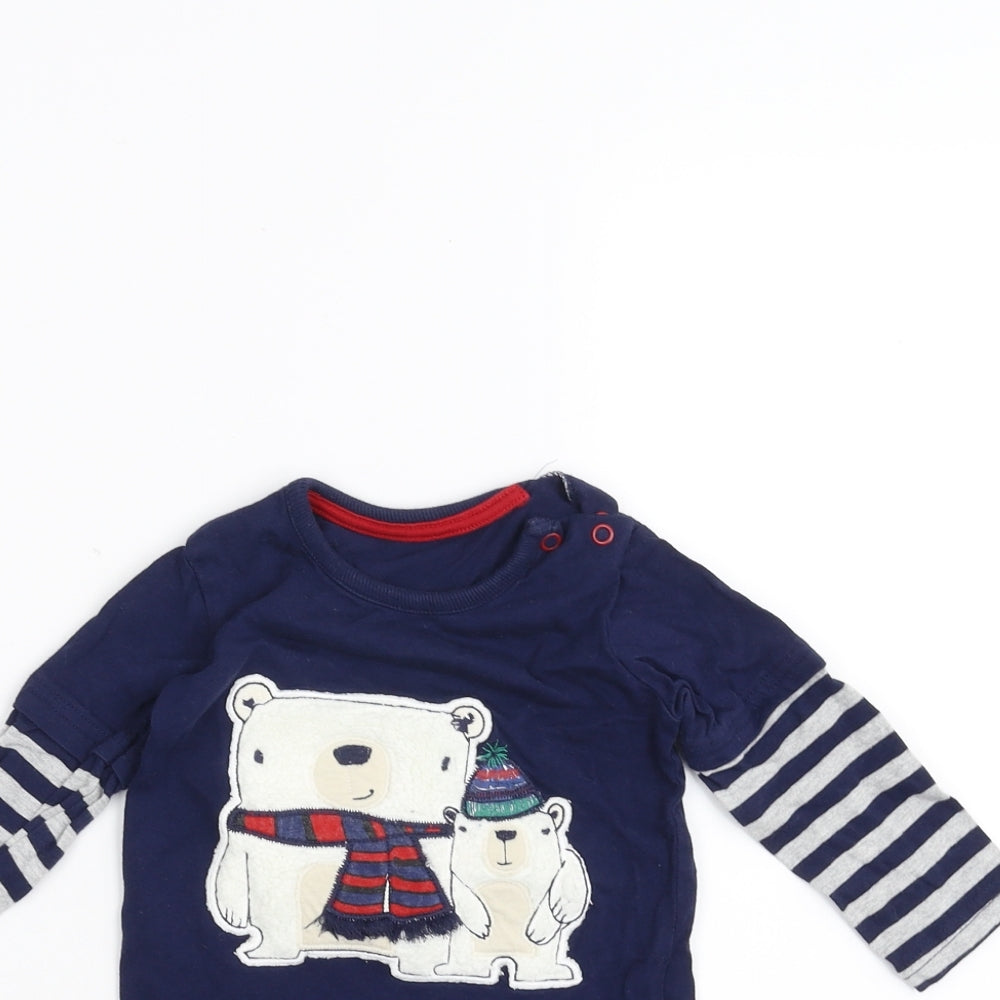 George Baby Blue Striped  Basic T-Shirt Size 6-9 Months