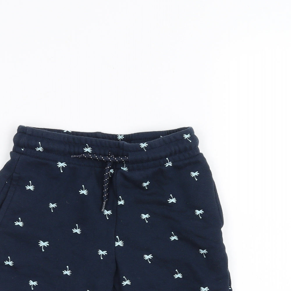 Primark Boys Blue   Sweat Shorts Size 4-5 Years - Palm Tree