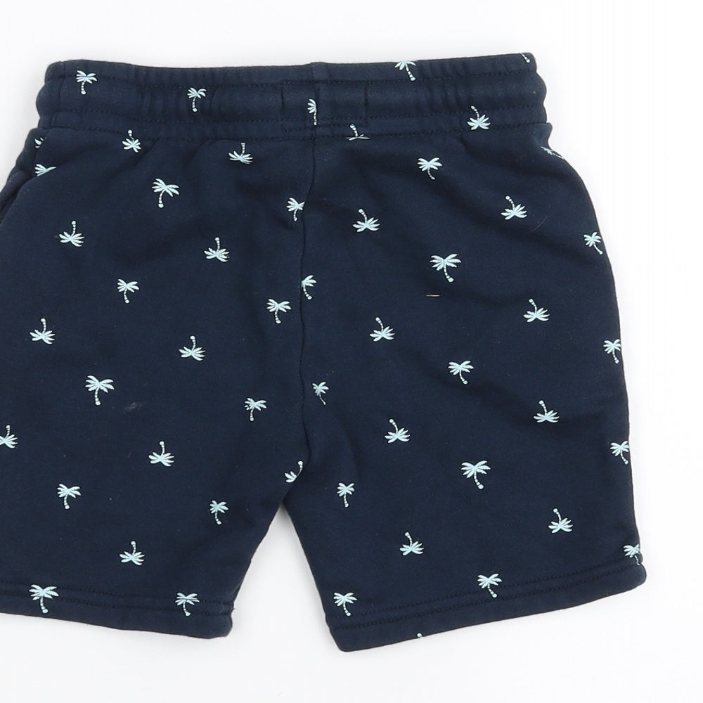 Primark Boys Blue   Sweat Shorts Size 4-5 Years - Palm Tree