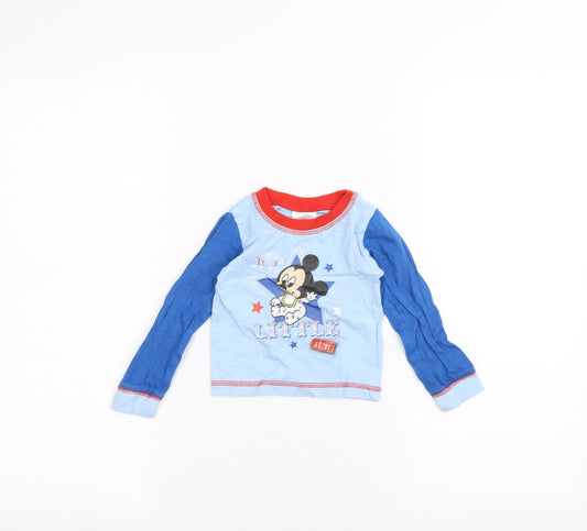Front view of Disney Baby Blue Basic T-Shirt, size 6-9, Months