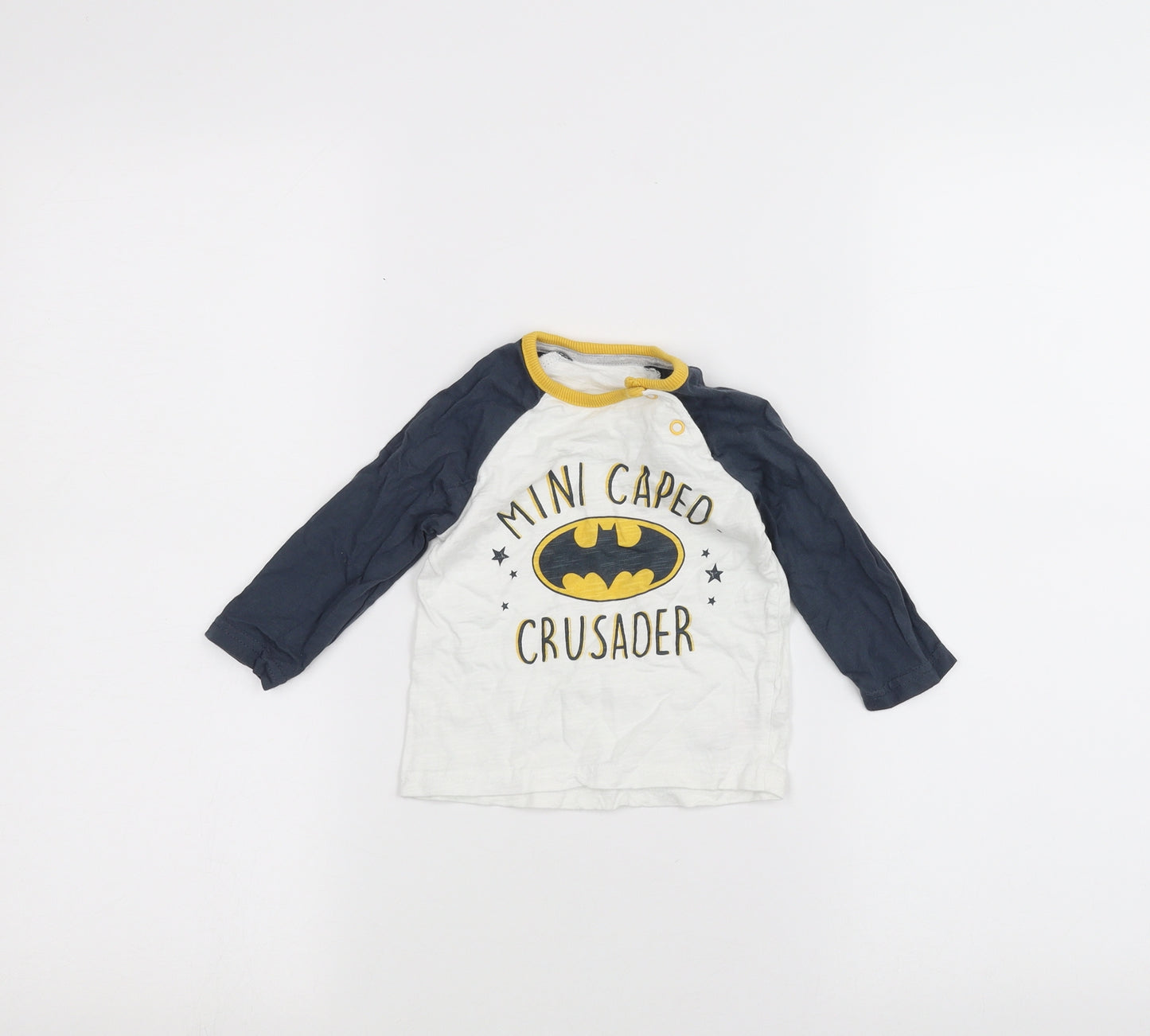 George Baby White   Basic T-Shirt Size 6-9 Months  - BATMAN