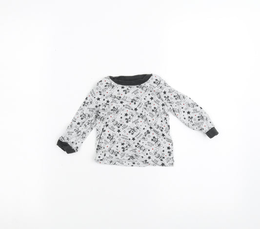 Front view of George Baby Grey Basic T-Shirt, size 6-9, Months - minnie mouse