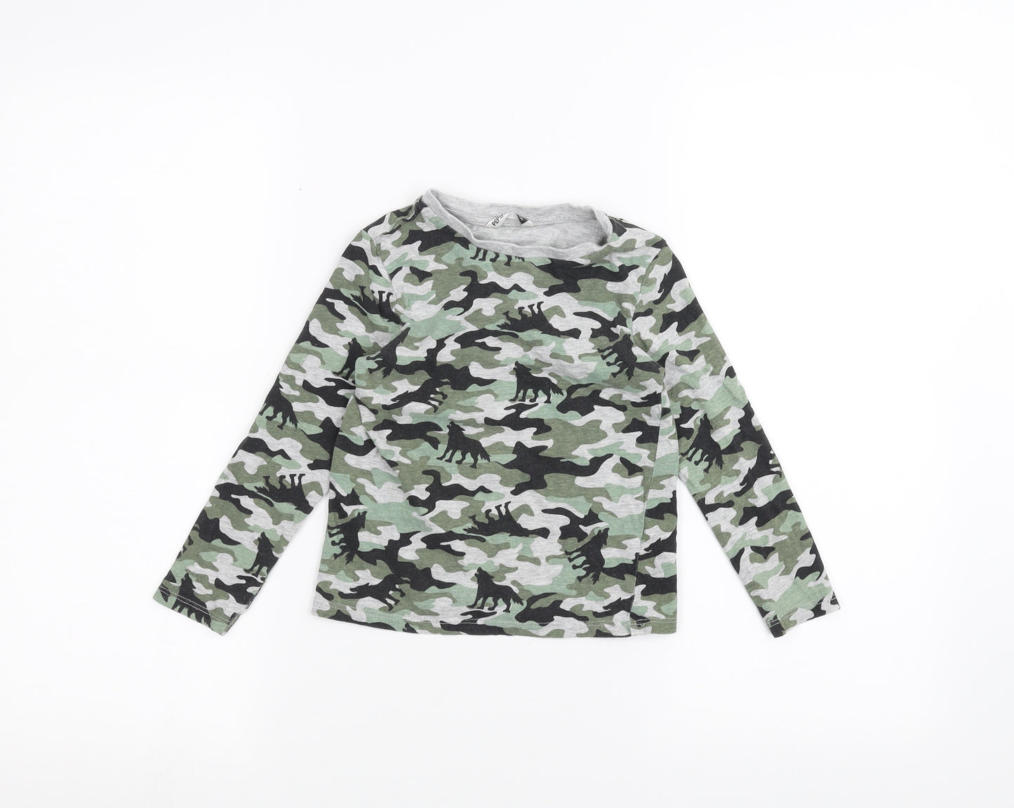 Pep & co  Boys Grey Camouflage  Basic T-Shirt Size 4-5 Years