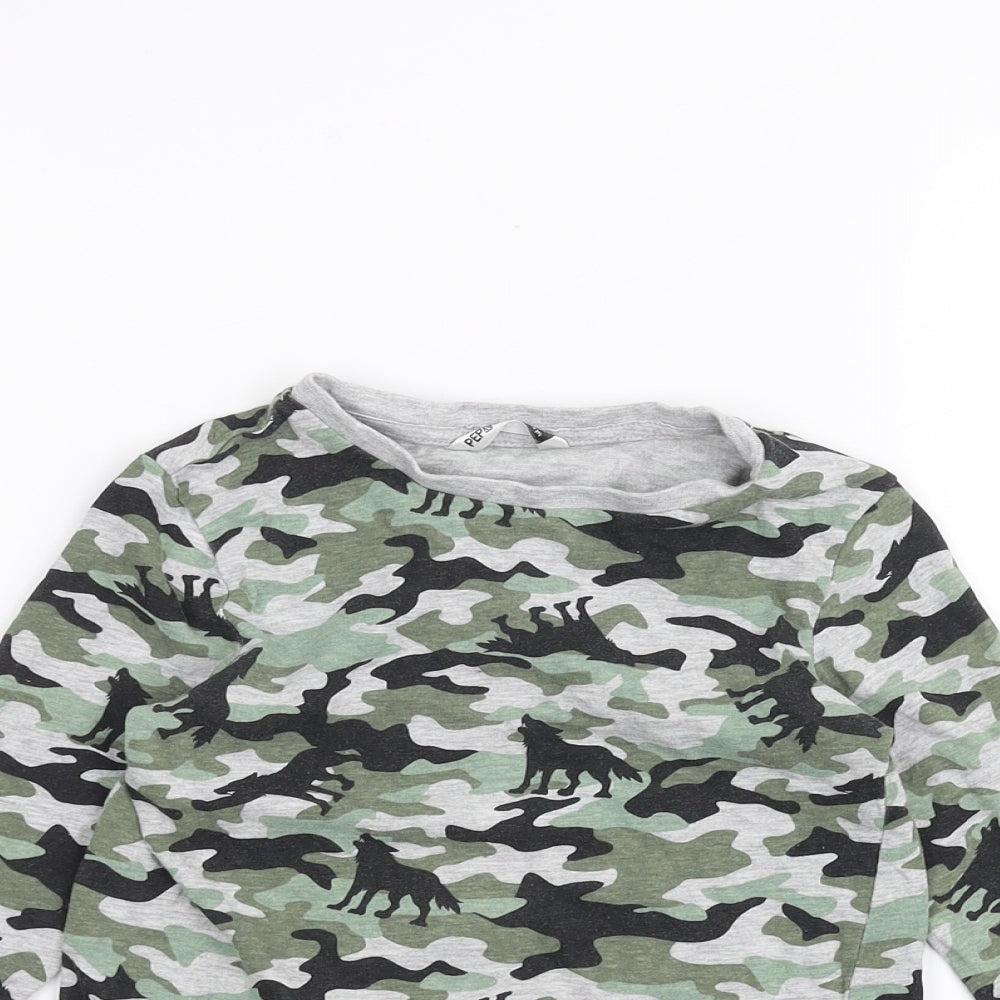 Pep & co  Boys Grey Camouflage  Basic T-Shirt Size 4-5 Years