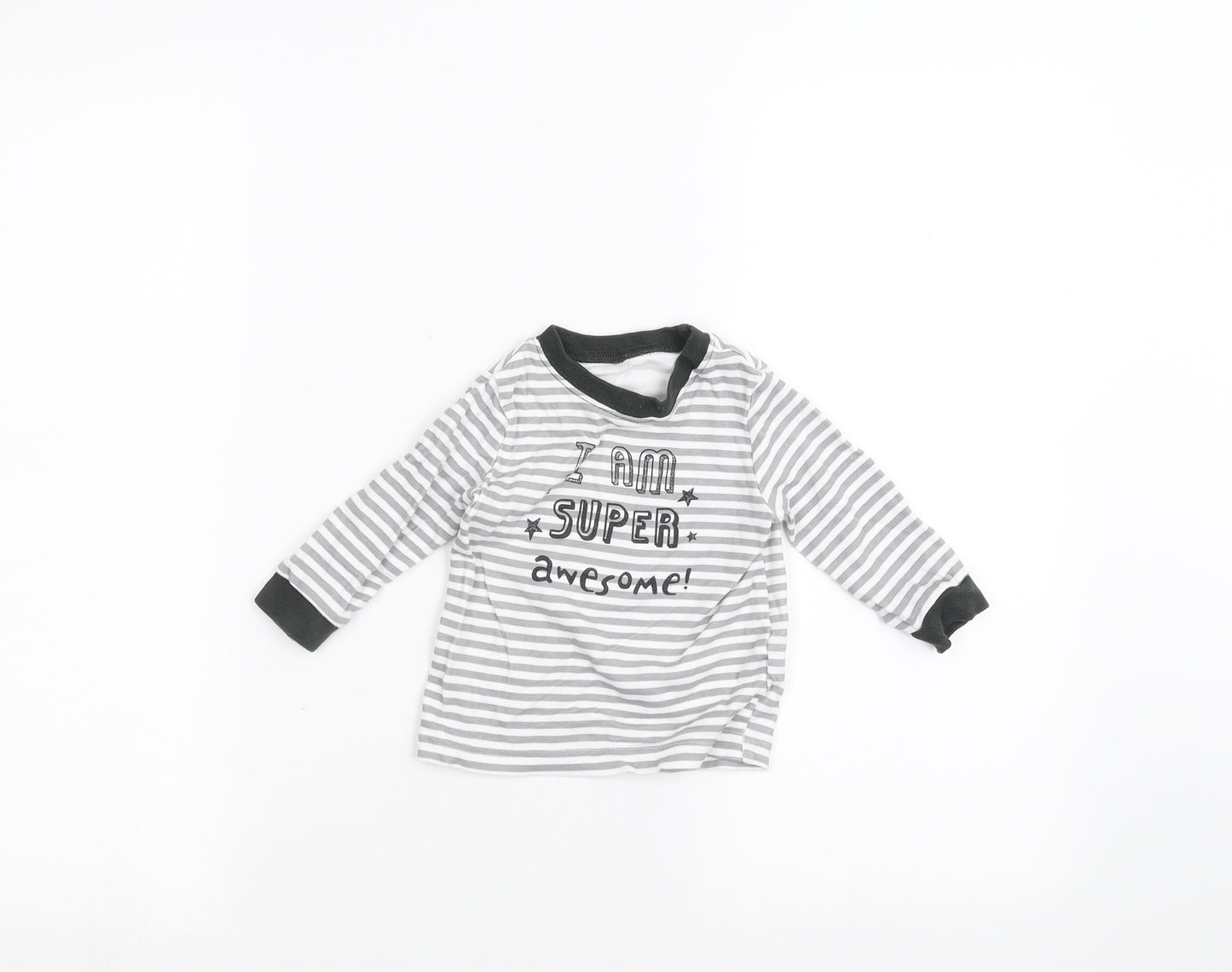 George Baby White Striped  Basic T-Shirt Size 6-9 Months