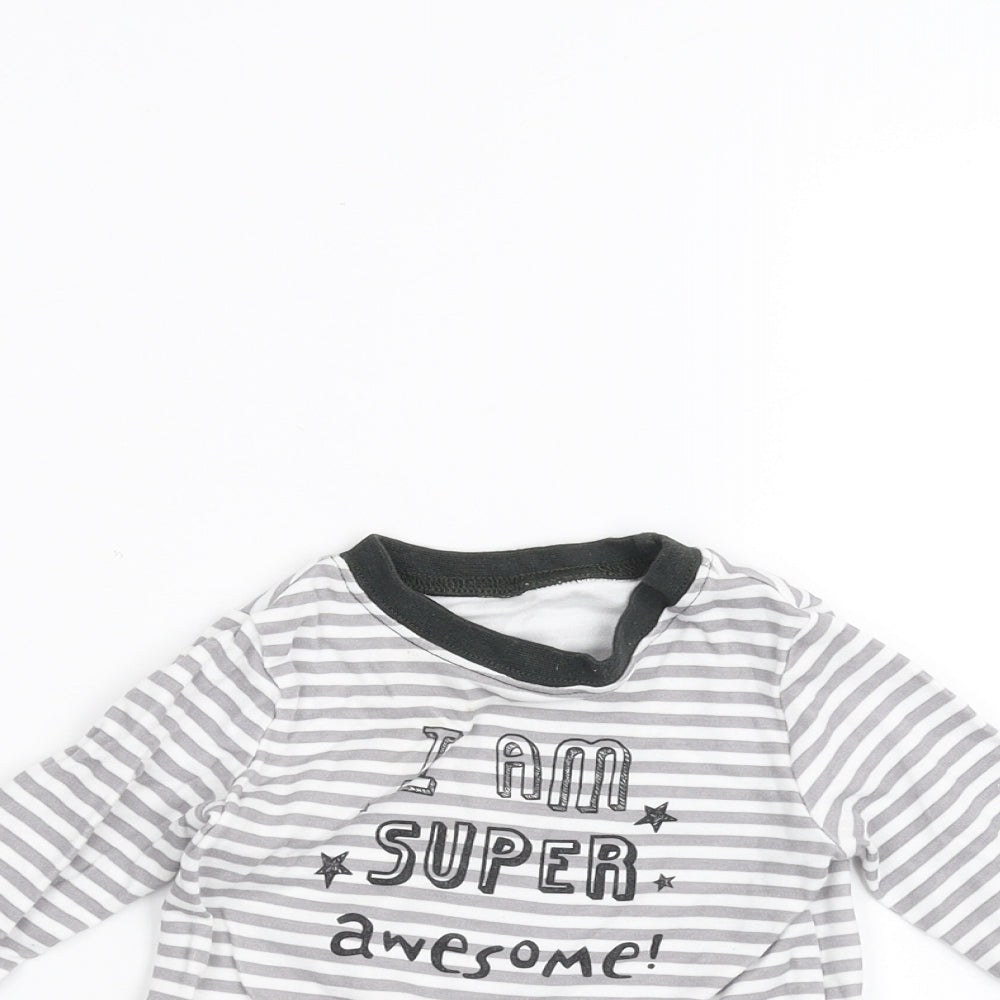 George Baby White Striped  Basic T-Shirt Size 6-9 Months