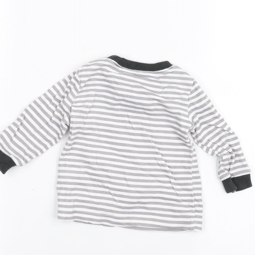 George Baby White Striped  Basic T-Shirt Size 6-9 Months