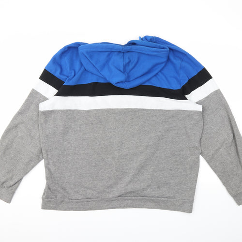 Fred & Boston Mens Grey Striped  Pullover Hoodie Size 2XL