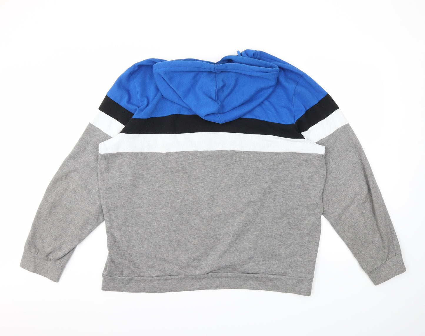 Fred & Boston Mens Grey Striped  Pullover Hoodie Size 2XL